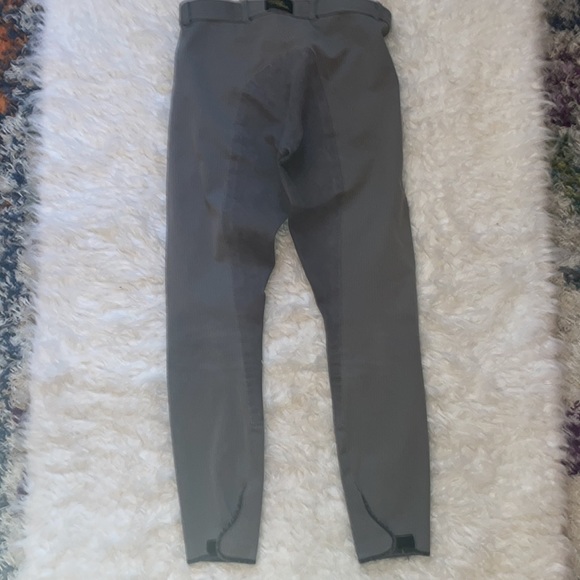 Golden Dress Full Leather Seat Breeches Size 25R Pinstripe Grey PRISTINE! - Picture 3 of 16